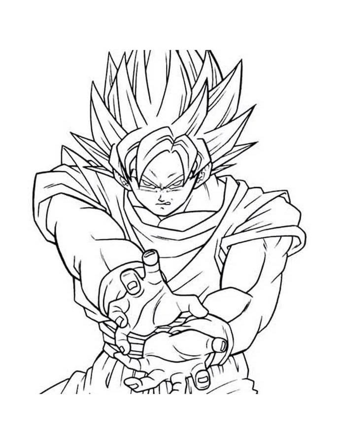 Desenho de Goku e Vegeta se olhando para colorir - Tudodesenhos
