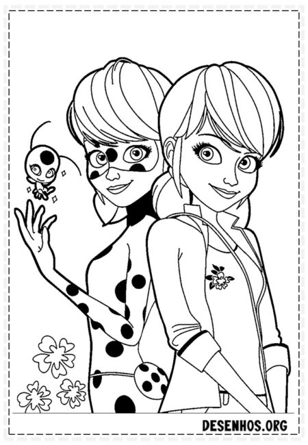 Desenho colorir - Miraculous Ladybug - Tarefa Digital