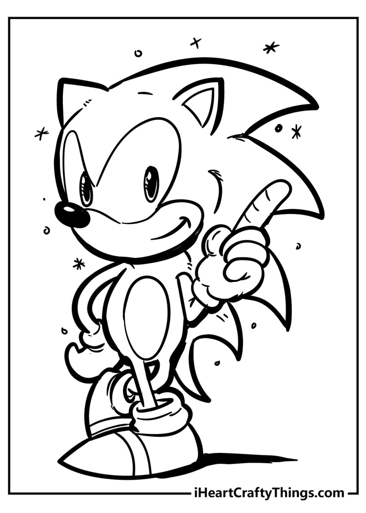 Página para colorir simples de Sonic the Hedgehog - Sonic - Just Color  Crianças : Páginas para colorir para crianças