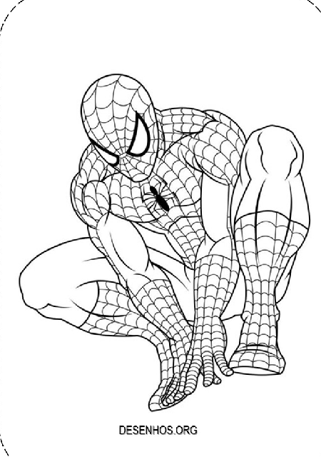 Desenhos Para Pintar e Colorir Homem Aranha - Imprimir Desenho 037
