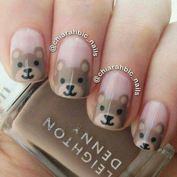 Teddy Bear Decorated Nail