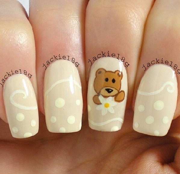 Teddy Bear Decorated Nail