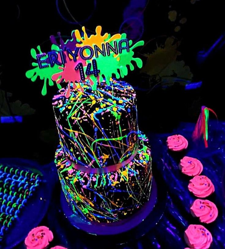 Neon Decorated Cake
