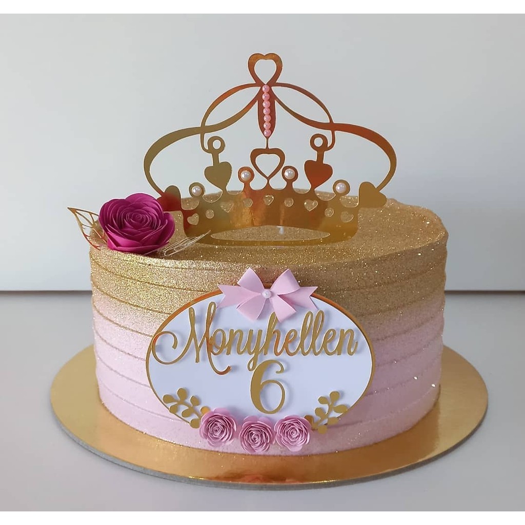 Rogerio Cake Designer: Bolo Princesas Rosa e Branco Coroa