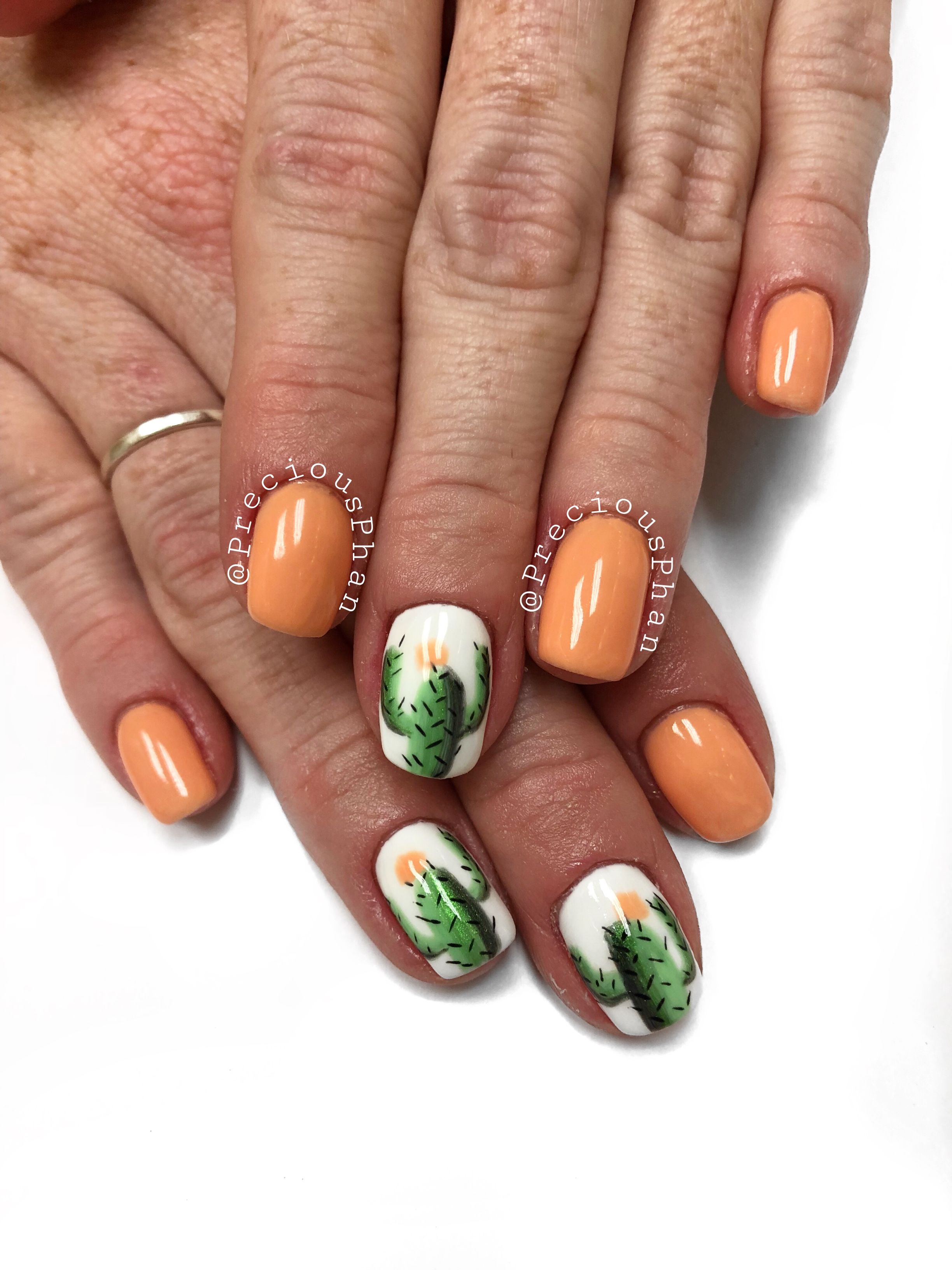 Cacti Decorated Nail