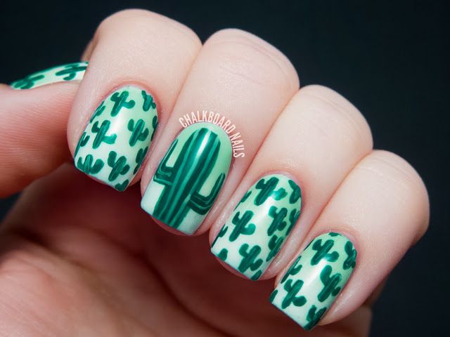 Cacti Decorated Nail