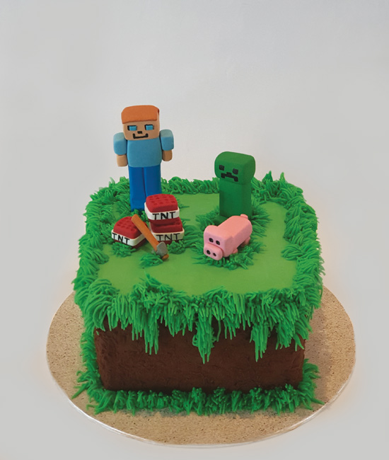 Minecraft decorated cake