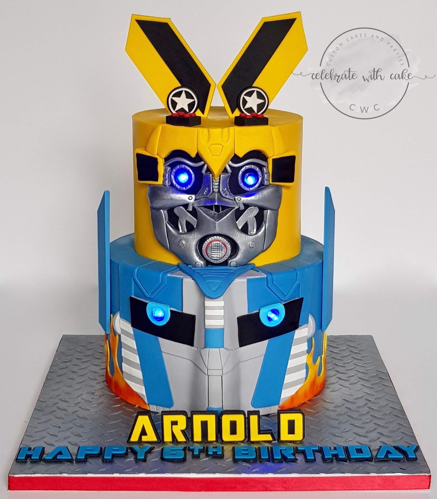 Transformers decorated cake