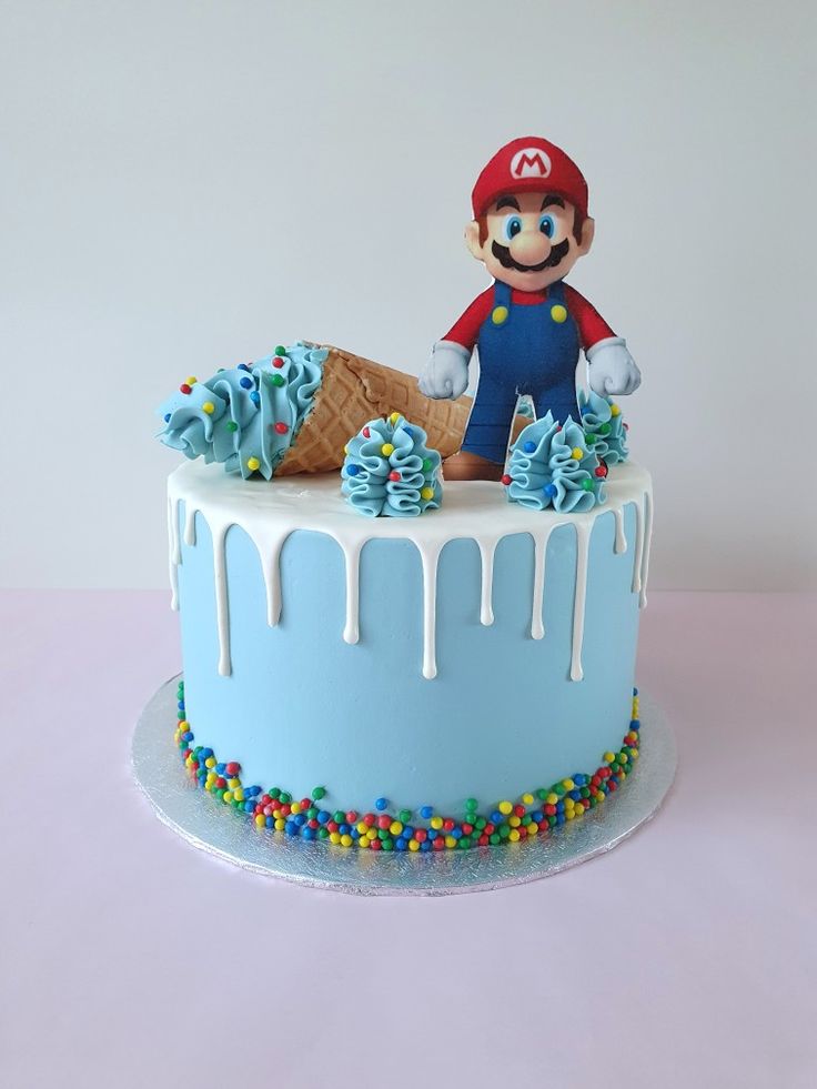 Mario Bros Decorated Cake