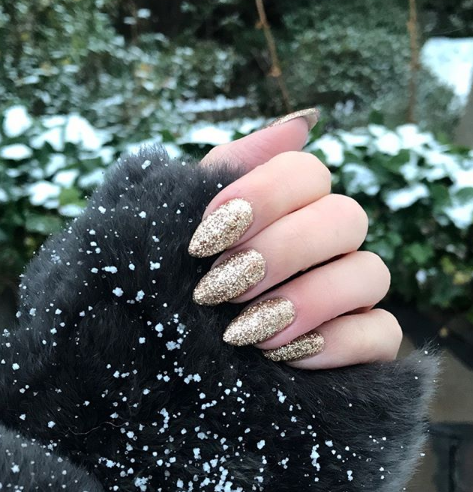 Nail Decorated With Glitter