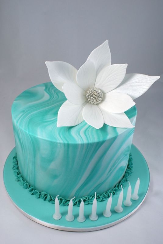 Turquoise Decorated Cake