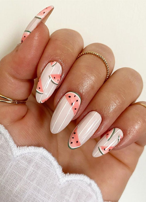Watermelon Decorated Nail