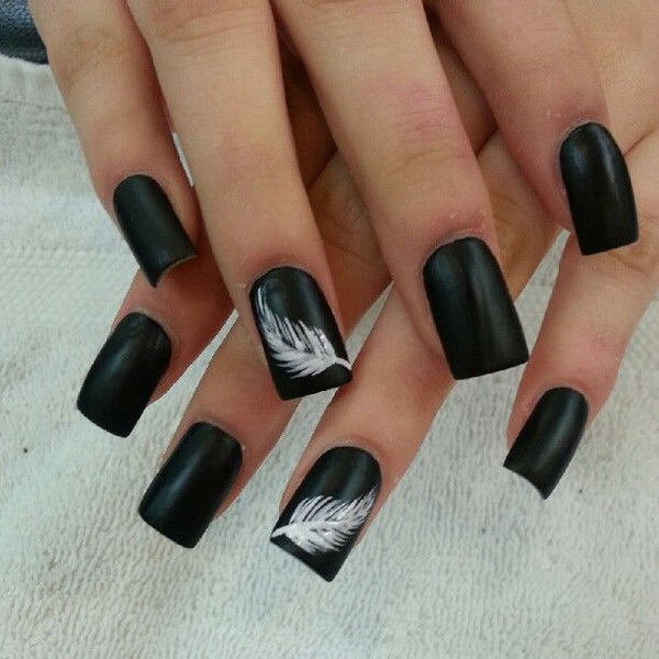 Black Decorated Nail