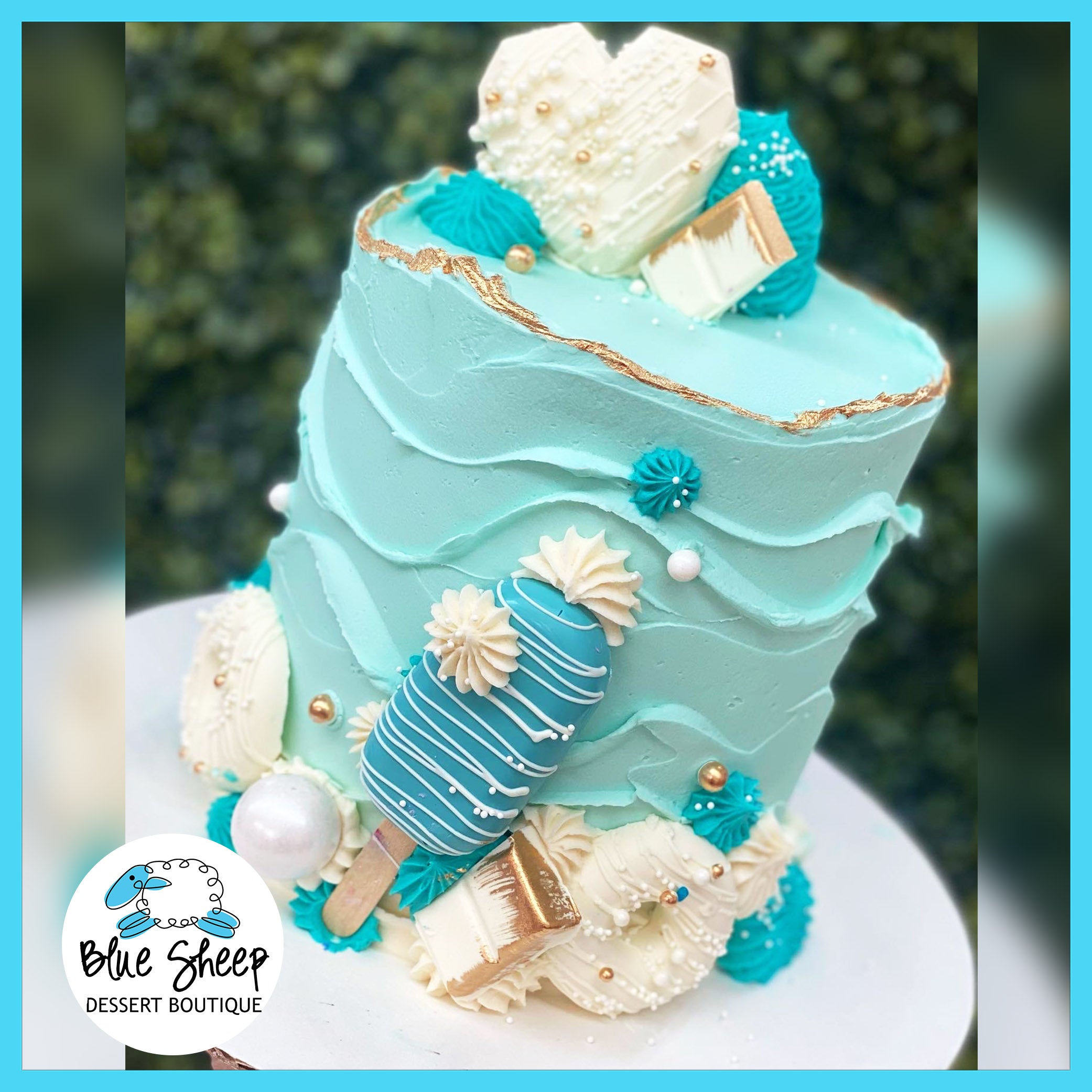 Tiffany Blue Decorated Cake