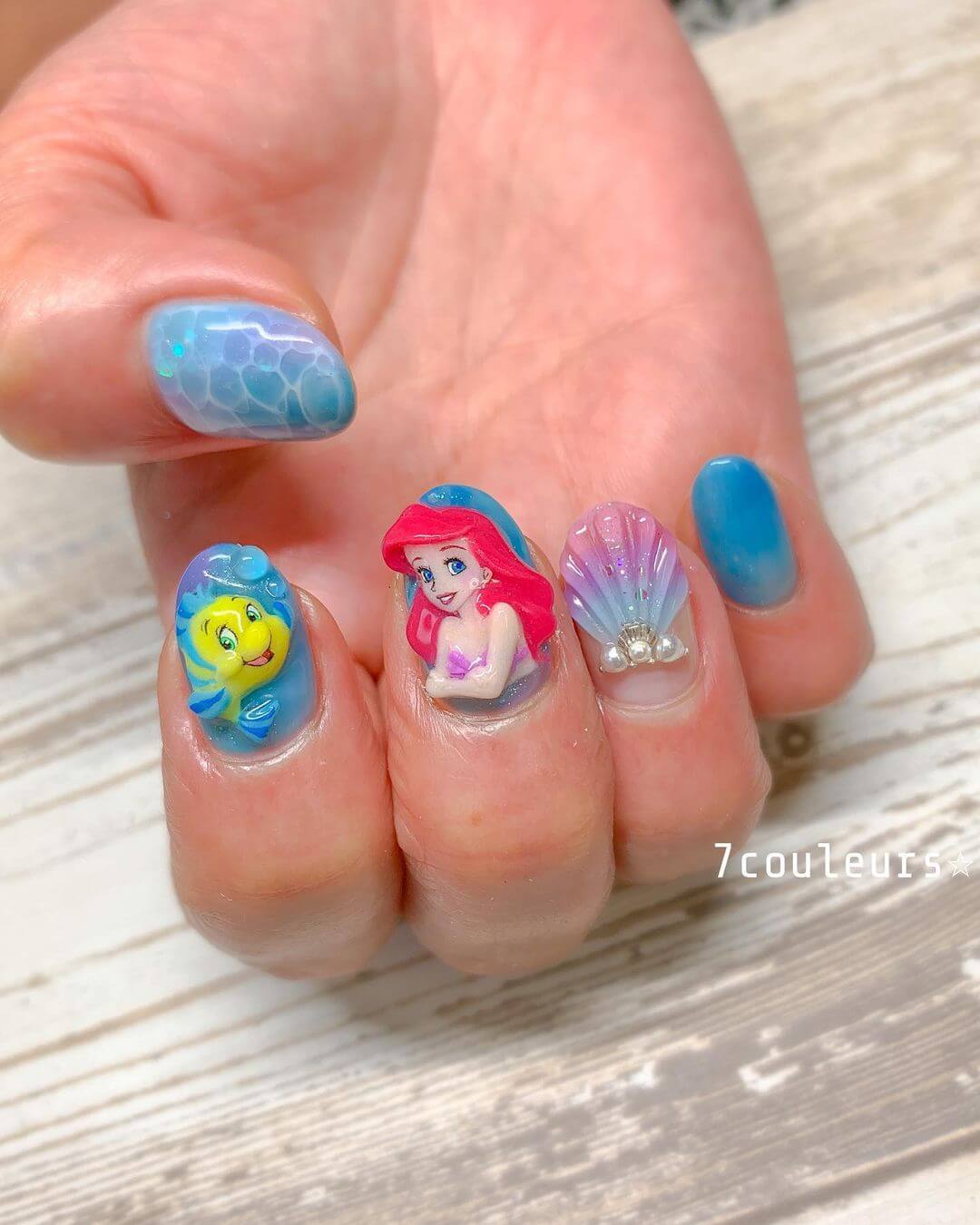 Disney Princesses Decorated Nail