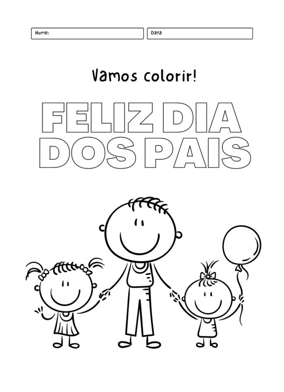 Dia dos Pais - desenhos para colorir - Ensinar Hoje