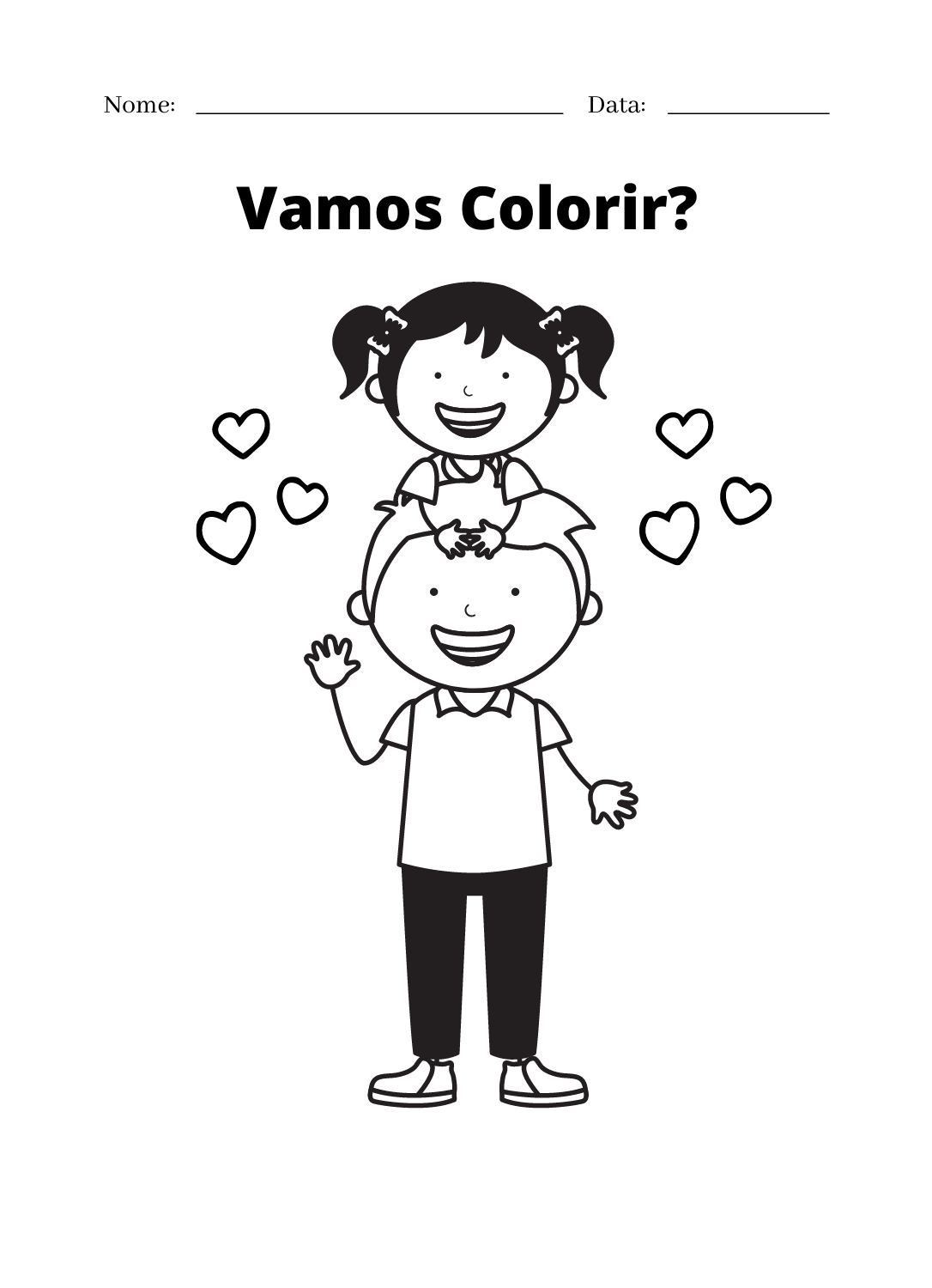 FREE! - Desenho do Dia dos Pais para Colorir