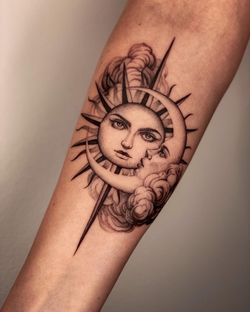 sun and moon tattoo