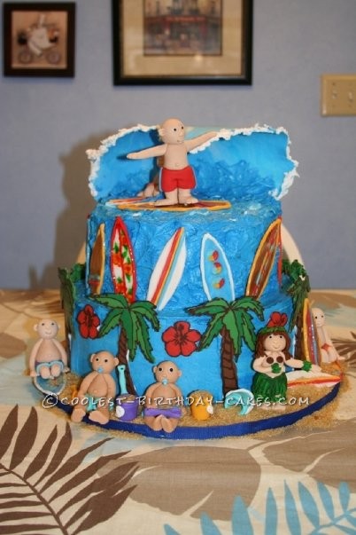 Decorated Surf Cake
