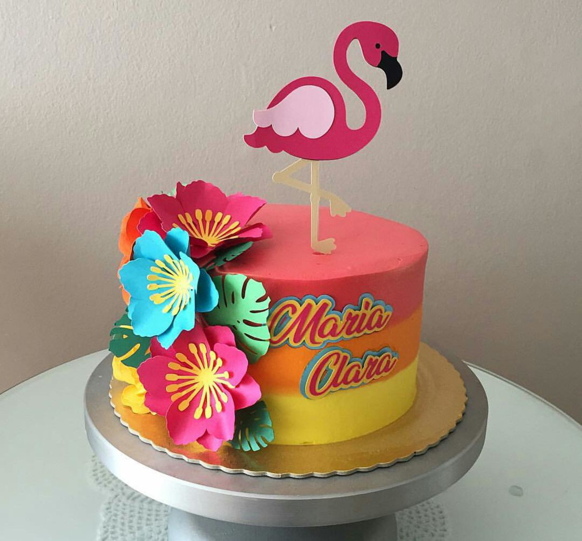 Bolo Decorado Flamingo