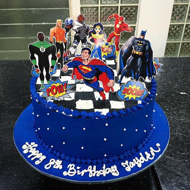 Justice League Decorated Cake