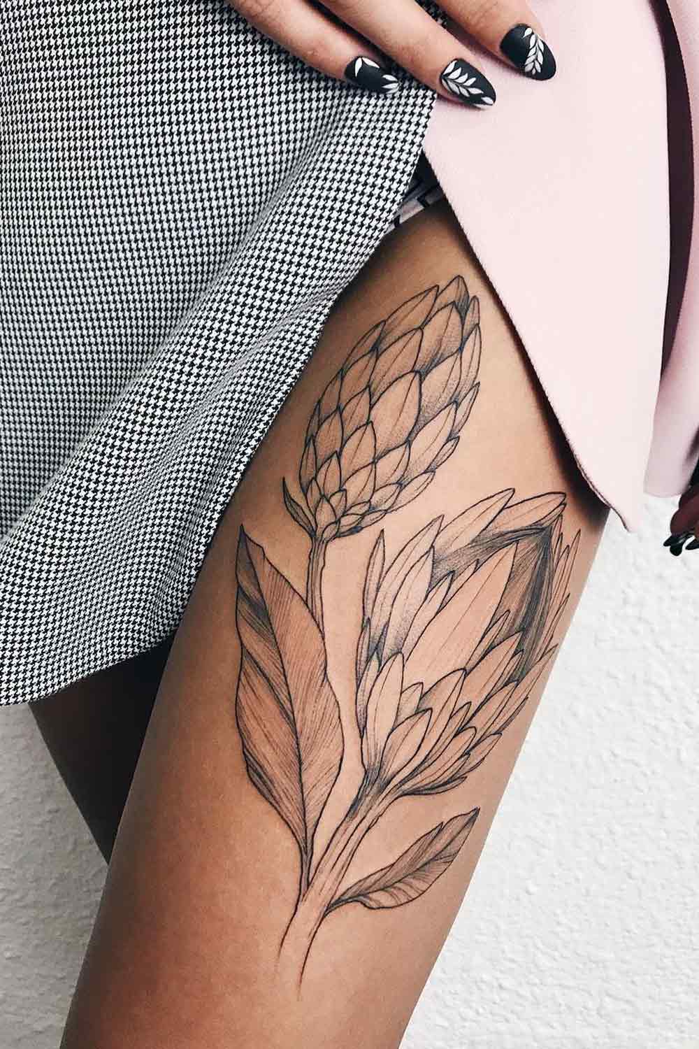 Tattoo on thigh