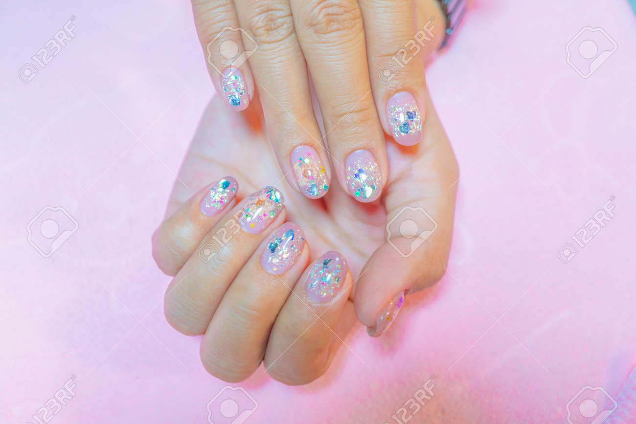Glitter Decorated Nail