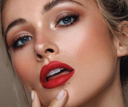 Makeup With Red Lipstick