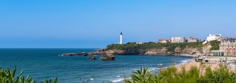 Biarritz in France, panorama of the beach