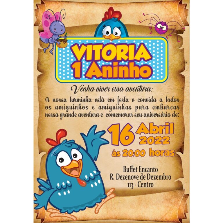 Convite Animado (VÍDEO) aniversário Galinha Pintadinha Mini