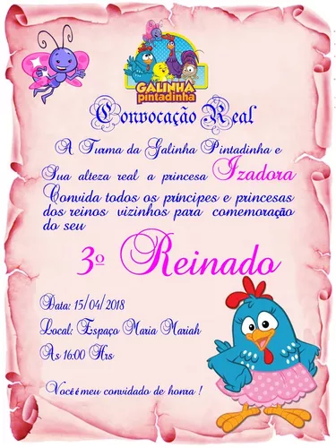 Convite da Galinha Pintadinha
