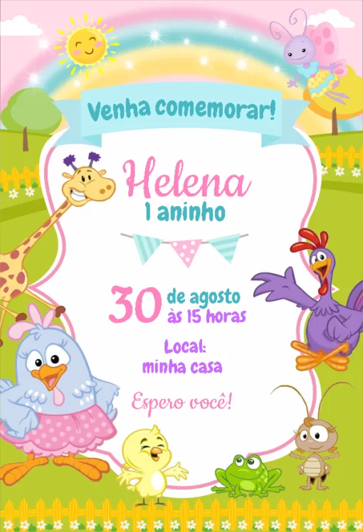 Convite da Galinha Pintadinha