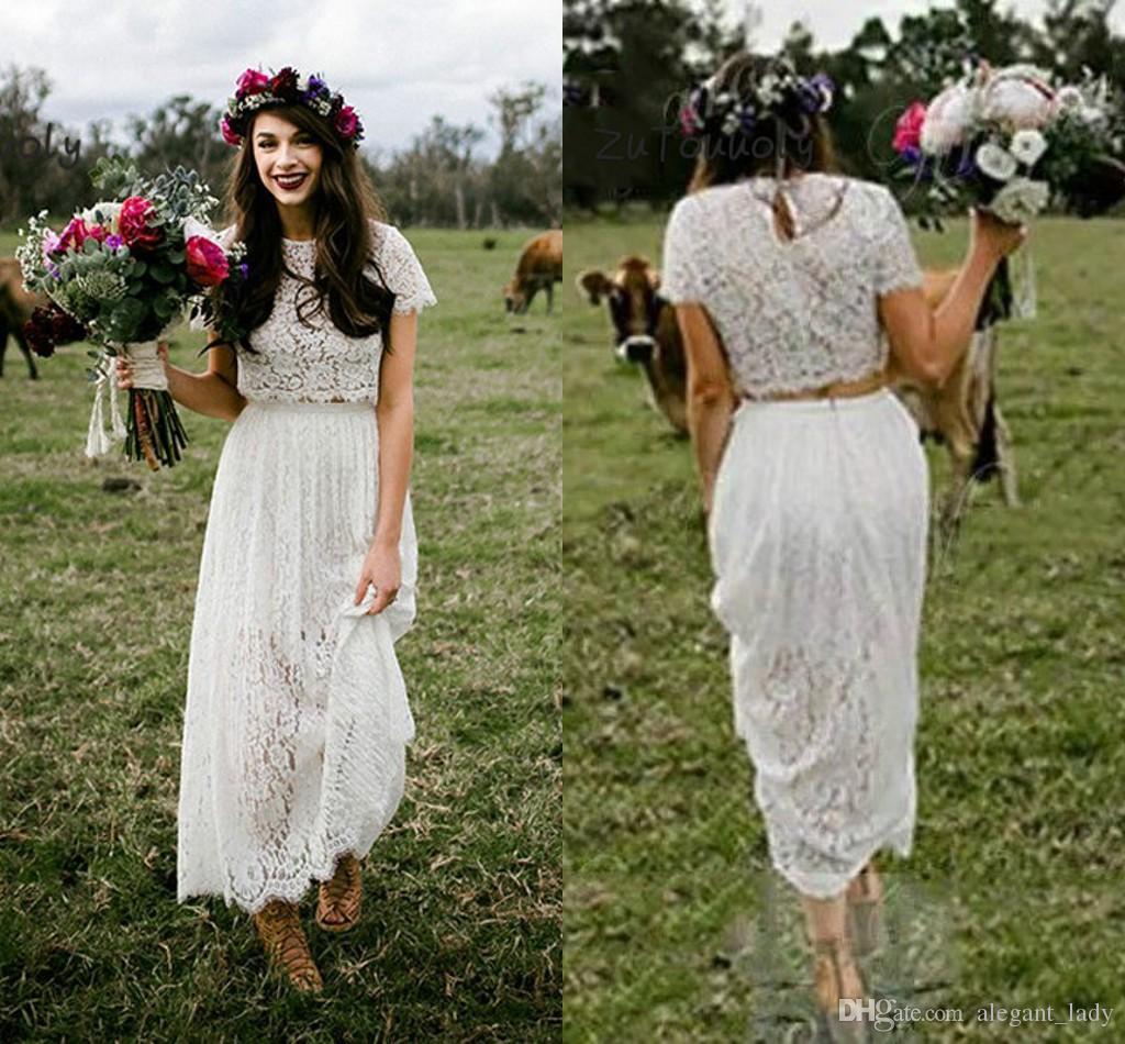 Vestido De Noiva Hippie Boho Curto