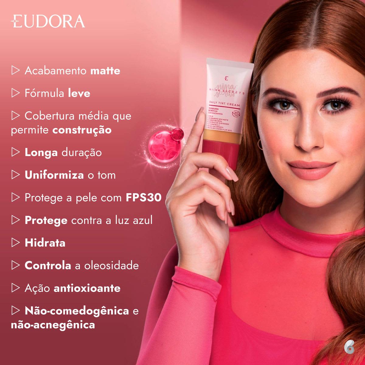 Base Líquida Eudora Niina Secrets Daily Tint Cream | Beleza na Web