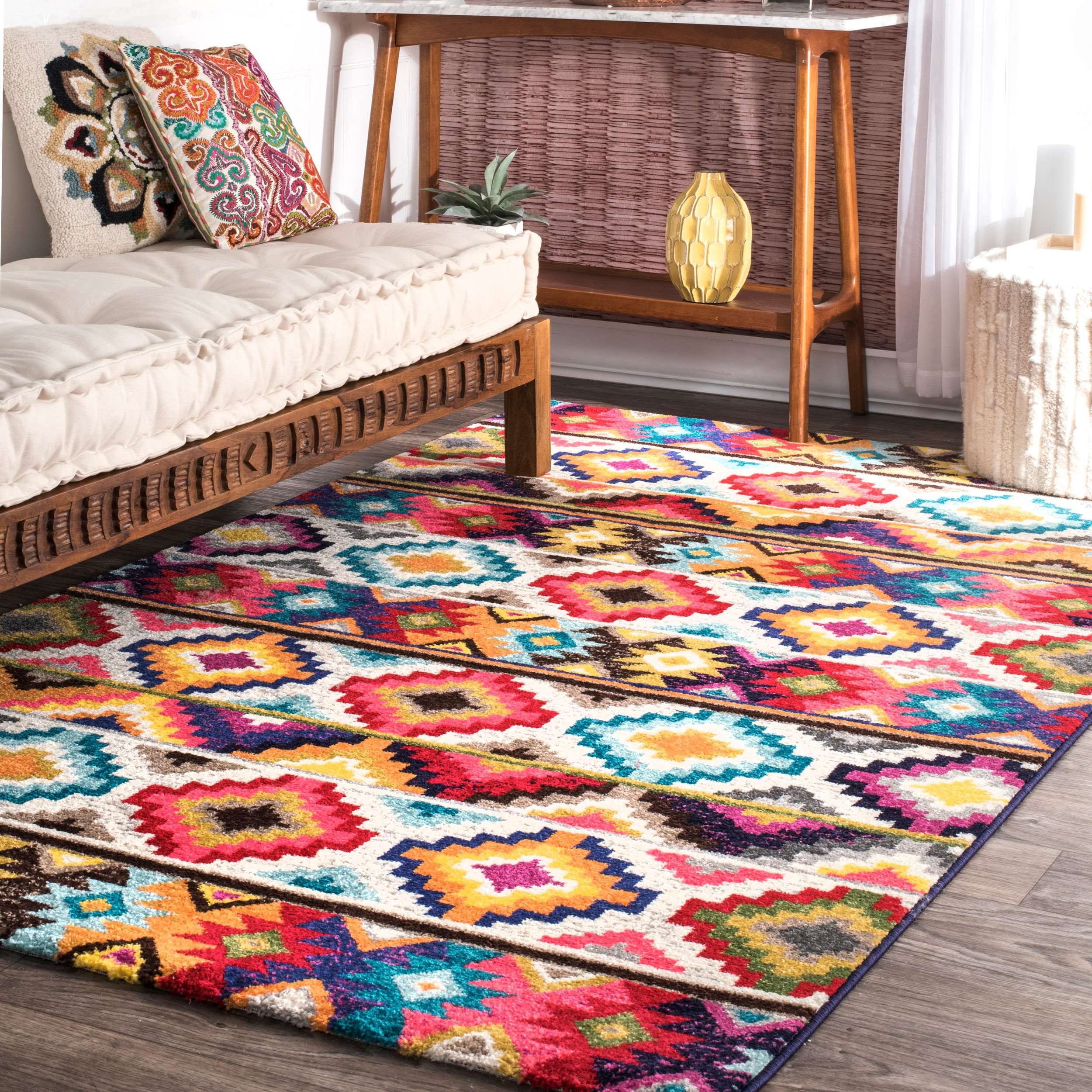 Living Room Decoration with Colorful Rug