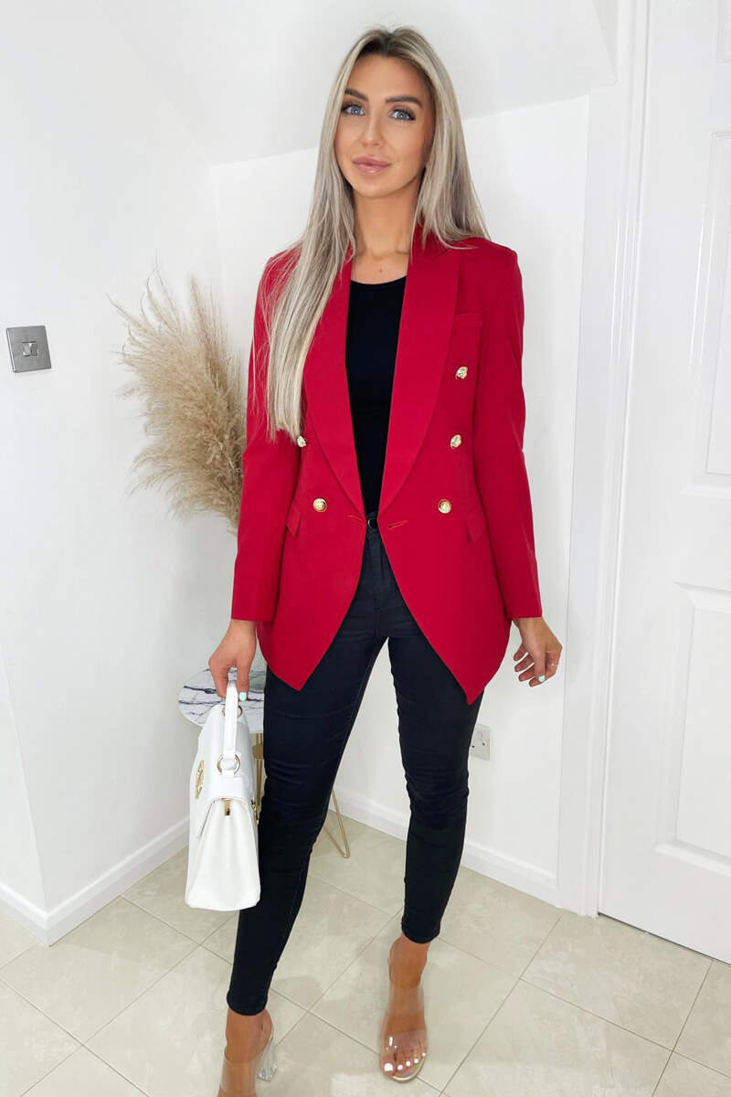 Look With Red Blazer