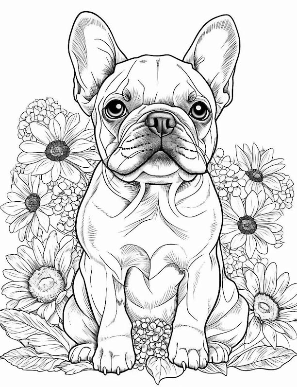 french bulldog coloring page