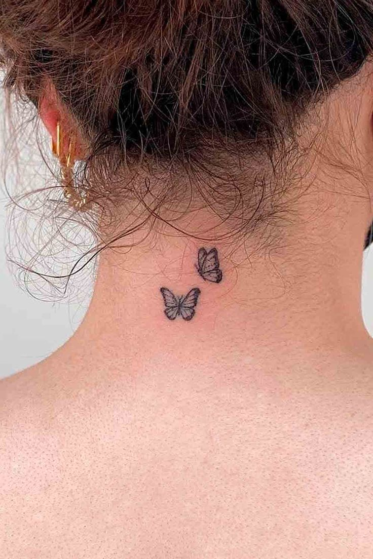 Tatuagem Feminina No Pescoço Delicada pequena