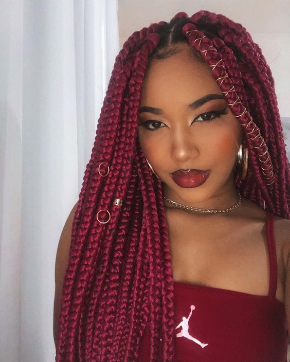 Box Braids Vermelho