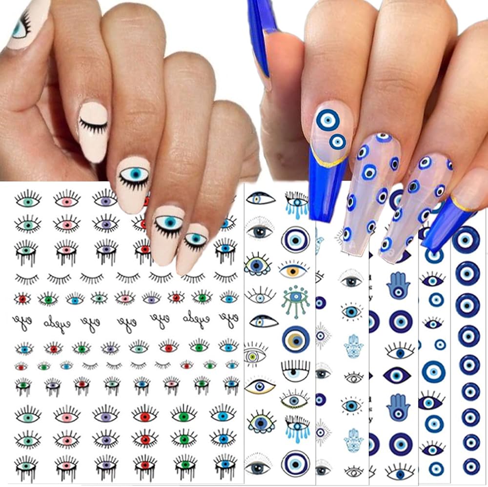 Greek Eye Decorated Nails