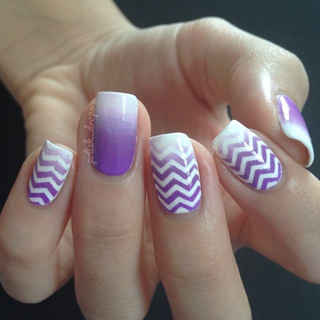 Unha Decorada Zig Zag