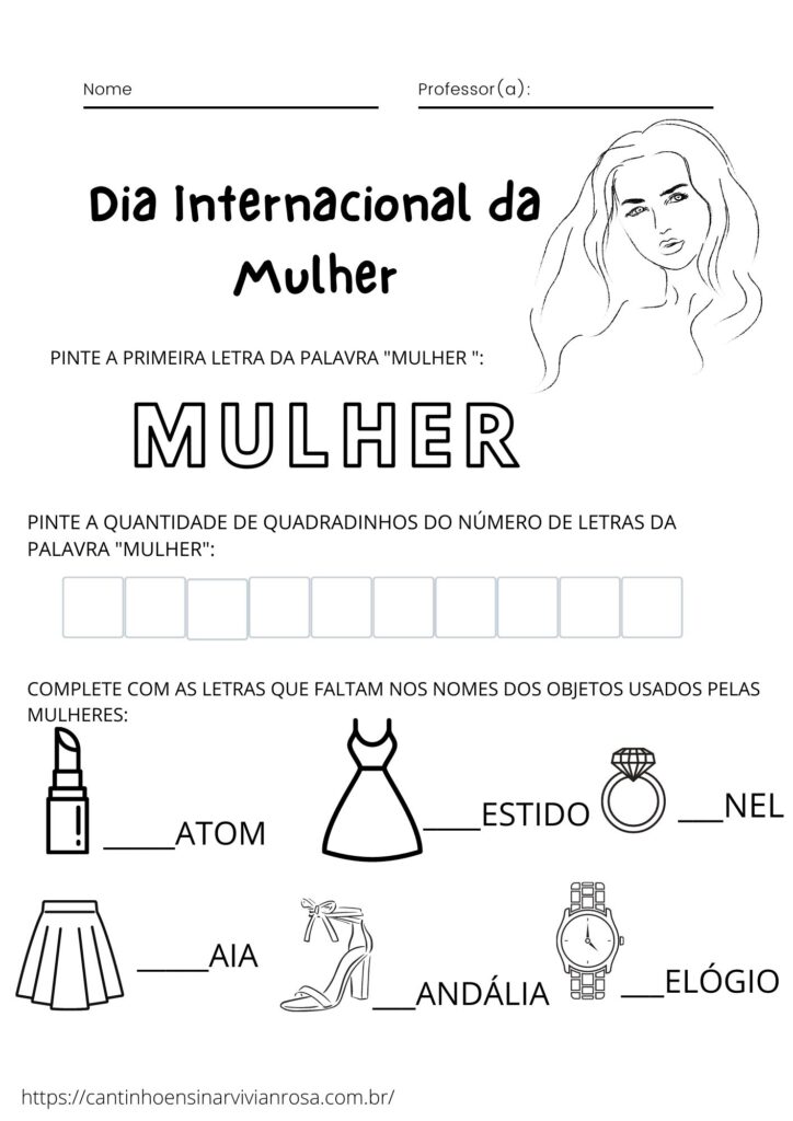 dia da mulher atividades