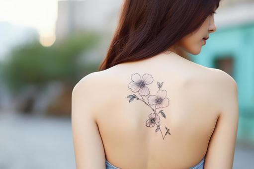 Female tattoo on the back