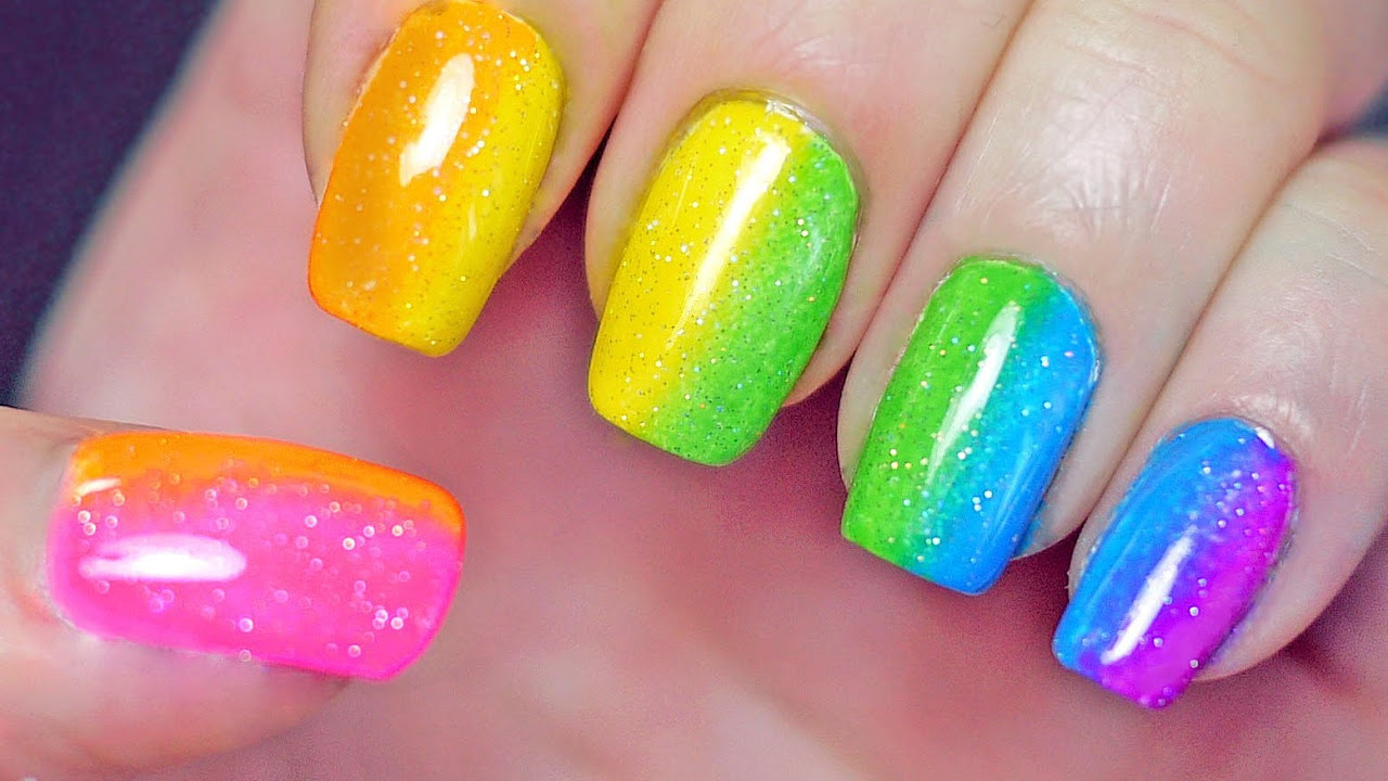 rainbow nail decoration