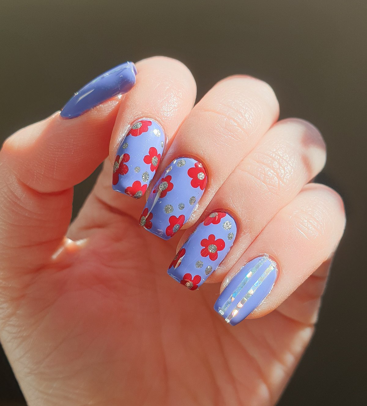 Red Decorated Nail