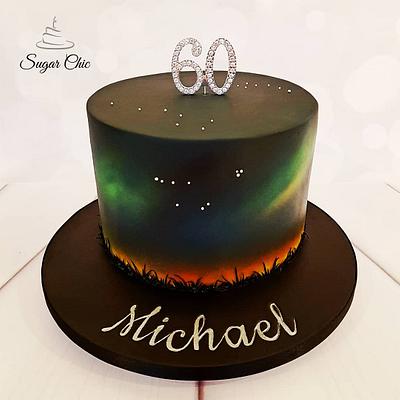 Aurora Borealis Decorated Cake