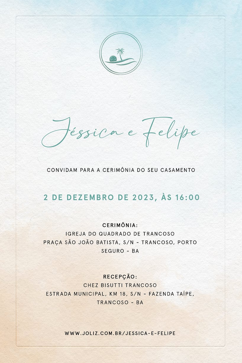 Convite de Casamento na Praia