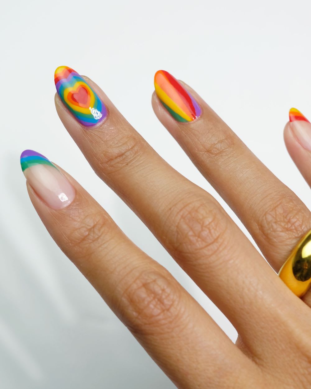 rainbow nail decoration