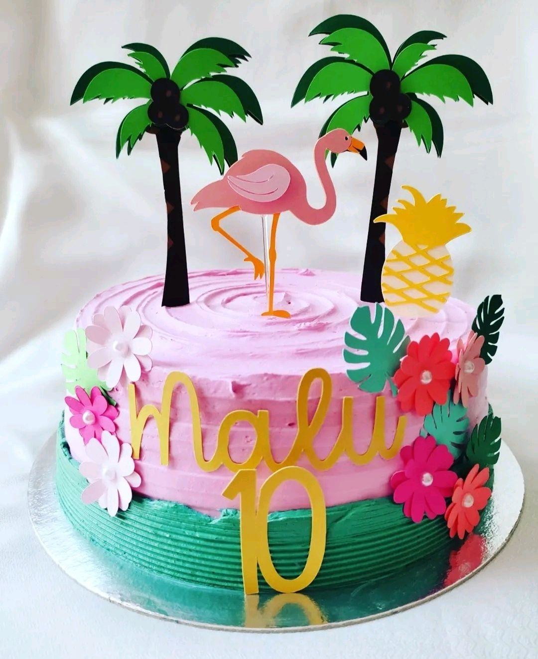 Bolo Decorado Flamingo