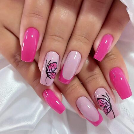 ideias-lindas-de-unha-em-gel-decorada-rosa